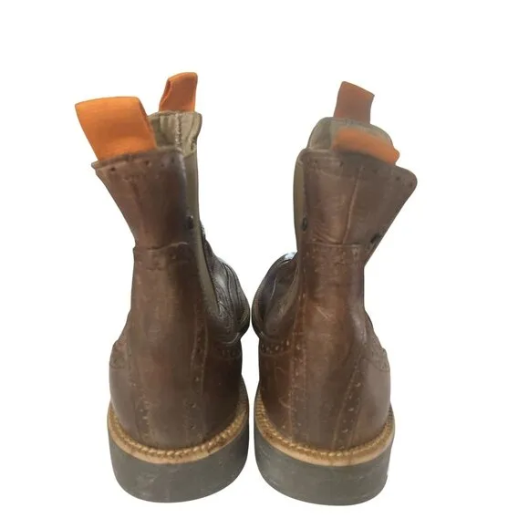 Mark Nason U rock lounge men's size 9.5 brown leather Chelsea Wingtip Boots
