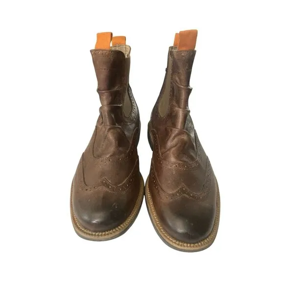 Mark Nason U rock lounge men's size 9.5 brown leather Chelsea Wingtip Boots