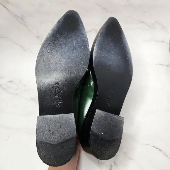 Marni Patent Leather Green Oxfords Dress Shoes Cold Cap Toe Loafers Women's 9 40