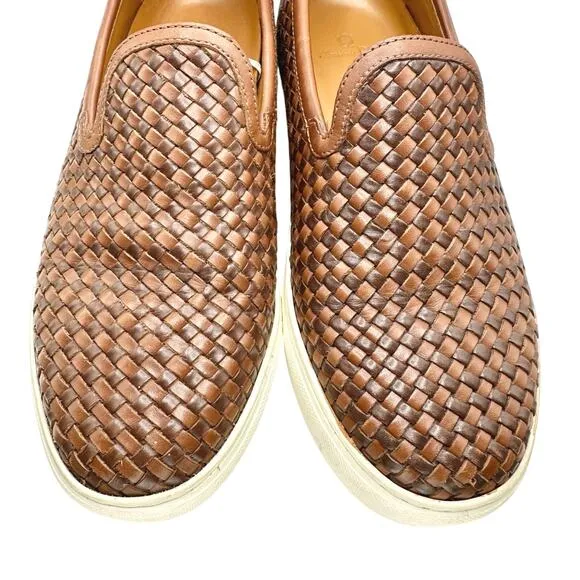 Massimo Dutti | Men | Woven Brown Leather Extralight Loafers | EU 41 US 8