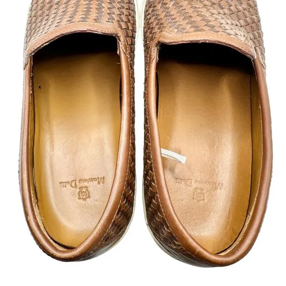 Massimo Dutti | Men | Woven Brown Leather Extralight Loafers | EU 41 US 8