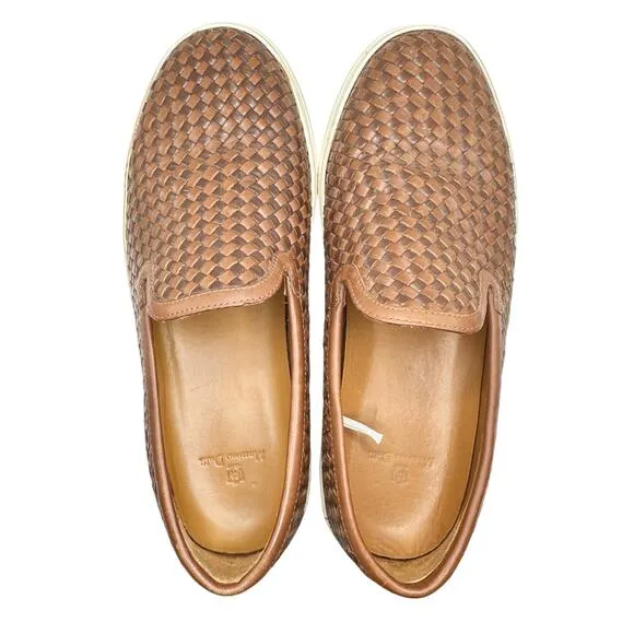 Massimo Dutti | Men | Woven Brown Leather Extralight Loafers | EU 41 US 8