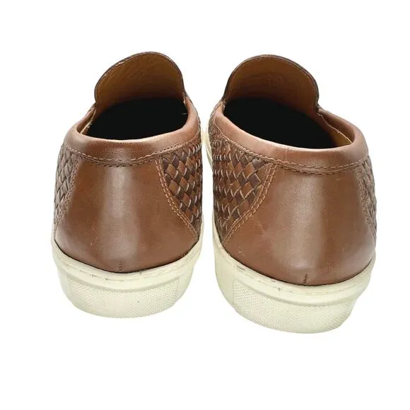 Massimo Dutti | Men | Woven Brown Leather Extralight Loafers | EU 41 US 8