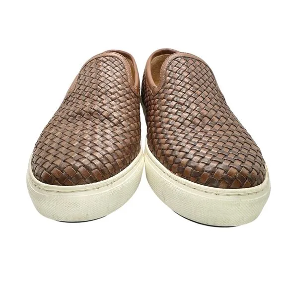 Massimo Dutti | Men | Woven Brown Leather Extralight Loafers | EU 41 US 8