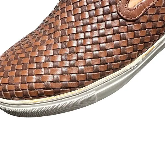 Massimo Dutti | Men | Woven Brown Leather Extralight Loafers | EU 41 US 8