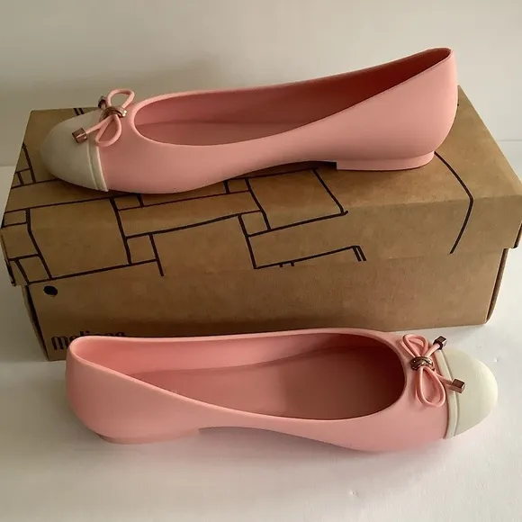 Melissa Doll V Ballet Flat Pink Beige Size 7 New In Box