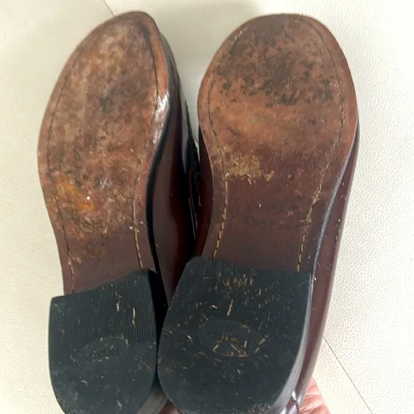 Men’s Dexter Classic Leather Burgundy Slip on Penny Loafers -Size 11 1/2D