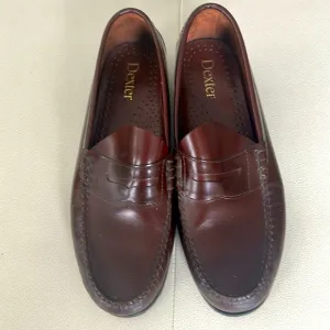 Men’s Dexter Classic Leather Burgundy Slip on Penny Loafers -Size 11 1/2D