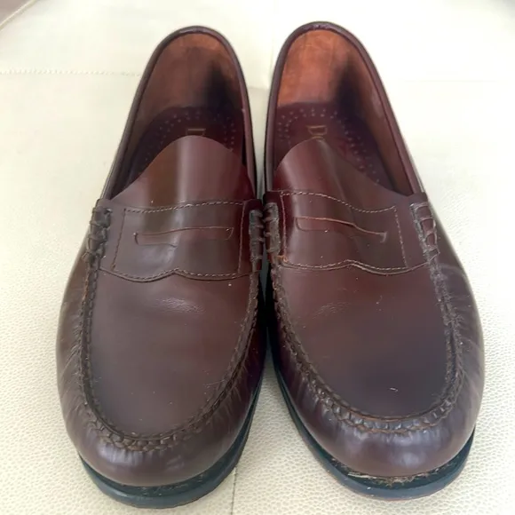 Men’s Dexter Classic Leather Burgundy Slip on Penny Loafers -Size 11 1/2D