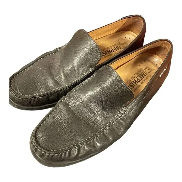 Men’s Memphisto Black Air Relax Slip On Casual Loafers Shoes Size 11.5 EUC