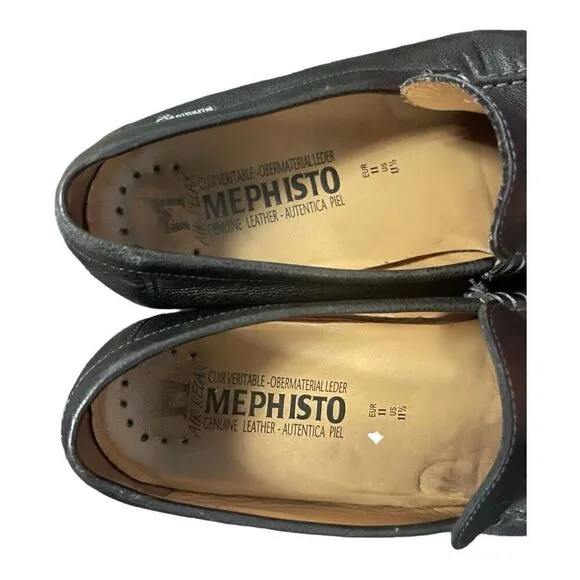 Men’s Memphisto Black Air Relax Slip On Casual Loafers Shoes Size 11.5 EUC