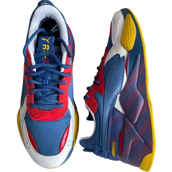 Men’s Sneakers Size 11 Puma RS-X Subvert 37186001 White/Galaxy Blue Hi Rik Red