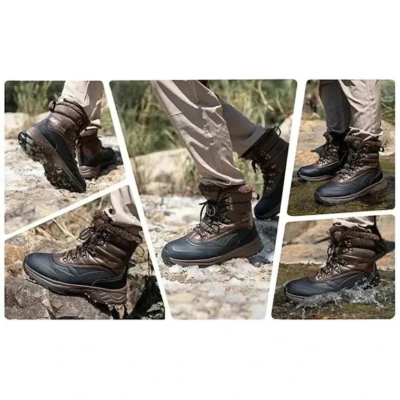 Men's Waterproof Hiking Boots Anti-Slip Lightweight Outdoor Mid Top Ankle Boot 8