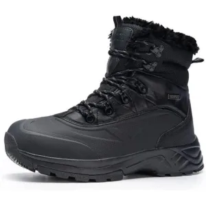 Men's Winter Snow Boots Waterproof Fur Lined Hiking Boots, Black