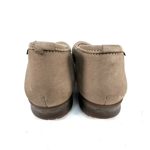 Mephisto Francia Nubuck Leather Perforated Flats Slip-On Cut-Out Taupe Size 9.5
