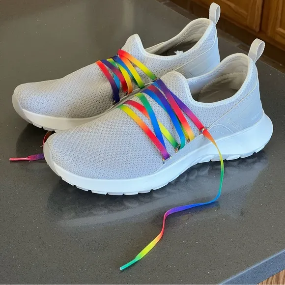 Merrell Cloud Knit Running Sneakers Shoes Rainbow Laces Gray Athleisure 10