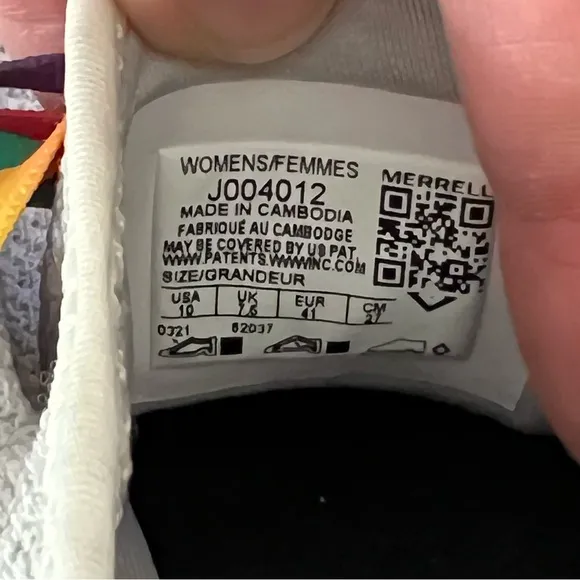 Merrell Cloud Knit Running Sneakers Shoes Rainbow Laces Gray Athleisure 10