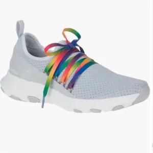 Merrell Cloud Knit Running Sneakers Shoes Rainbow Laces Gray Athleisure 10