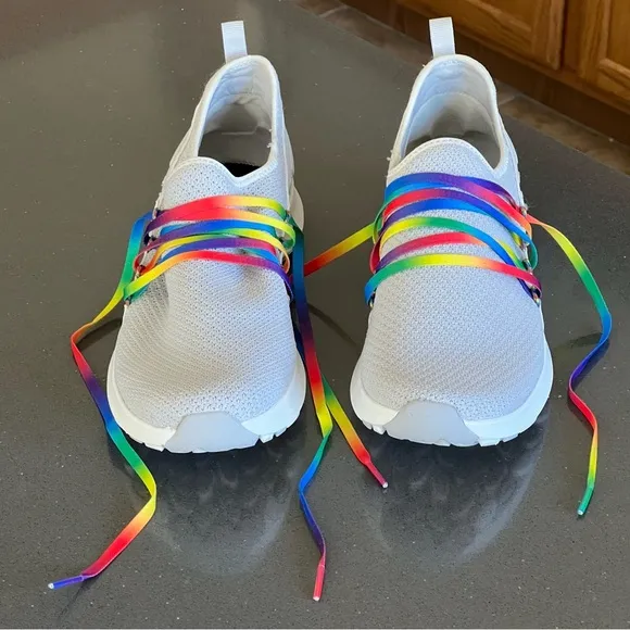 Merrell Cloud Knit Running Sneakers Shoes Rainbow Laces Gray Athleisure 10