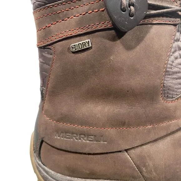 Merrell Dewbrook Zip Snow Boots Waterproof Insulated brown women’s 7 outdoor