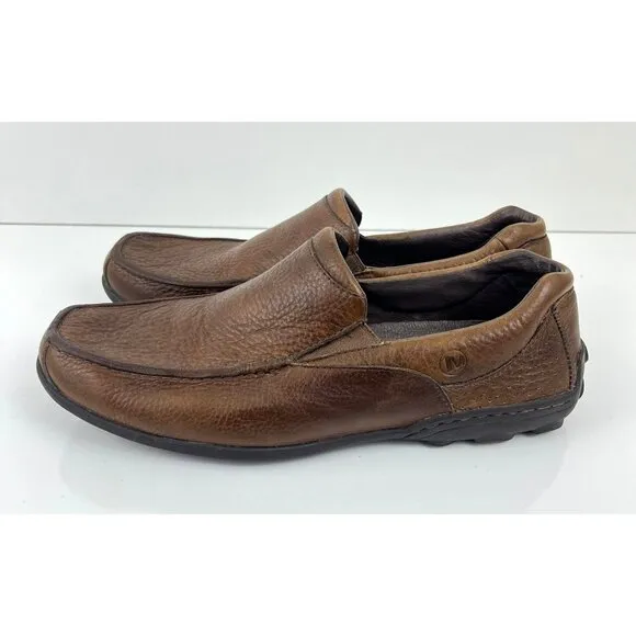 Merrell  Mens Rally Dark Earth Moc Toe Slip on Loafers Size 12 M