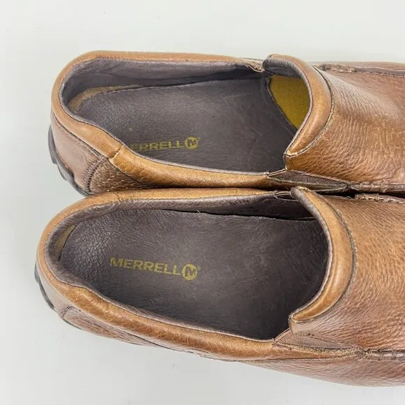 Merrell  Mens Rally Dark Earth Moc Toe Slip on Loafers Size 12 M