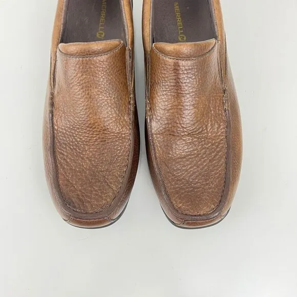 Merrell  Mens Rally Dark Earth Moc Toe Slip on Loafers Size 12 M