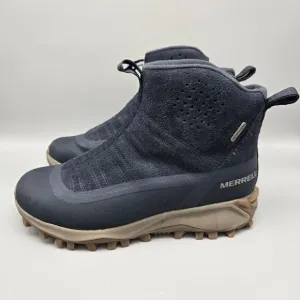 Merrell Men's Sz 7 Blue Thermo Snowdrift Zip Mid Boot Waterproof Warm Leather