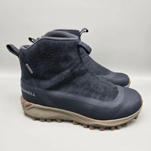 Merrell Men's Sz 7 Blue Thermo Snowdrift Zip Mid Boot Waterproof Warm Leather