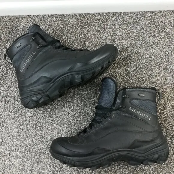 Merrell Mens Thermo Chill Mid Waterproof Insulated Hiking Boots Black 10.5