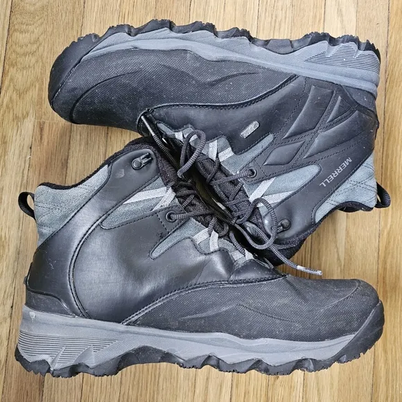 Merrell Thermo Adventure Ice  6&quot; waterproof boots 200g insulated black gray 11.5