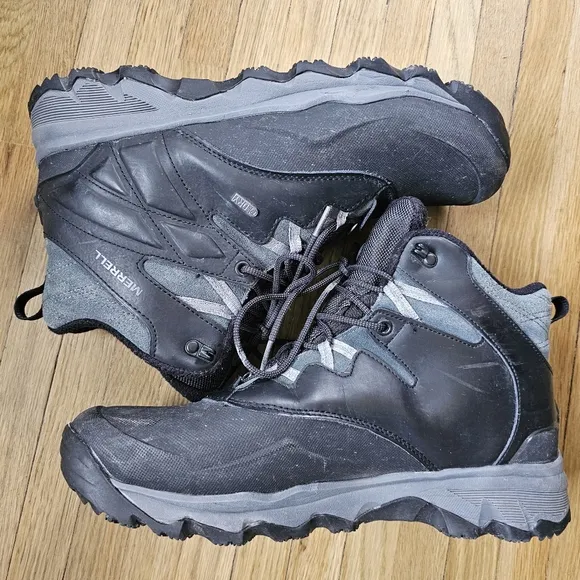 Merrell Thermo Adventure Ice  6&quot; waterproof boots 200g insulated black gray 11.5