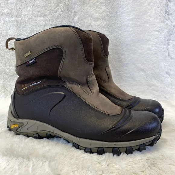 Merrell Vibram Thermo Juneau Boots Insulated Waterproof Zip Brown Size 12 Zip