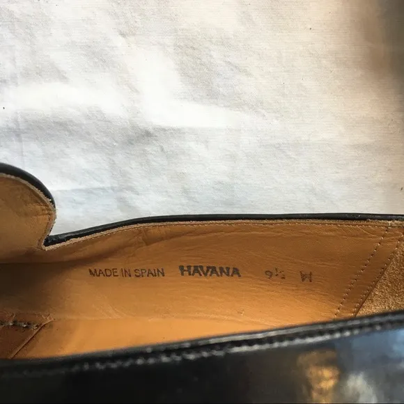 Mezlan Black Leather Tassel Loafers, 9.5 W
