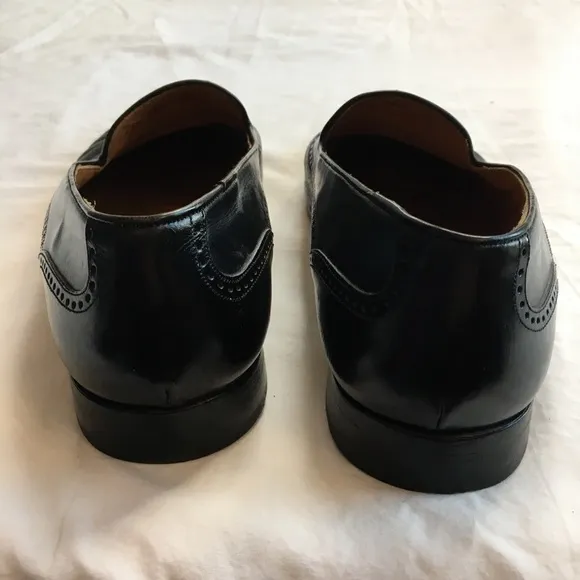 Mezlan Black Leather Tassel Loafers, 9.5 W