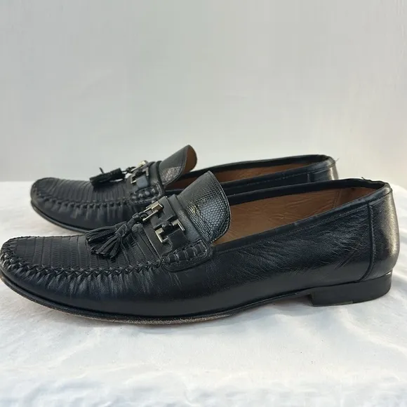 Mezlan Genuine Lizard Tassel Loafers