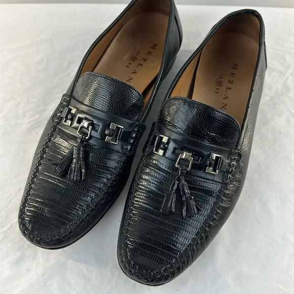 Mezlan Genuine Lizard Tassel Loafers