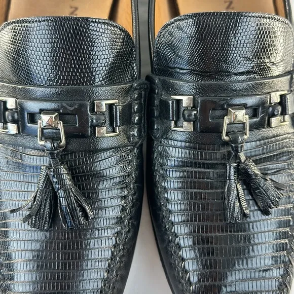 Mezlan Genuine Lizard Tassel Loafers