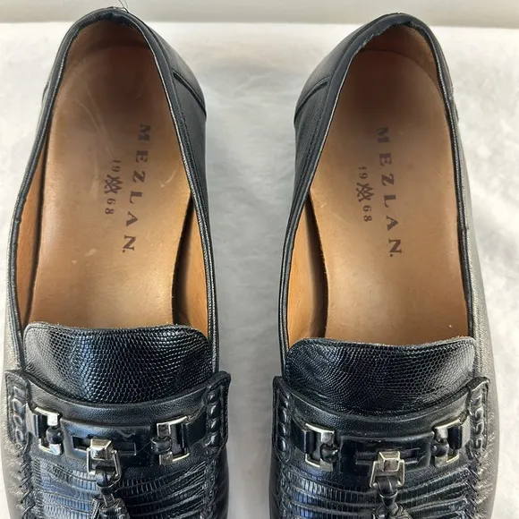 Mezlan Genuine Lizard Tassel Loafers
