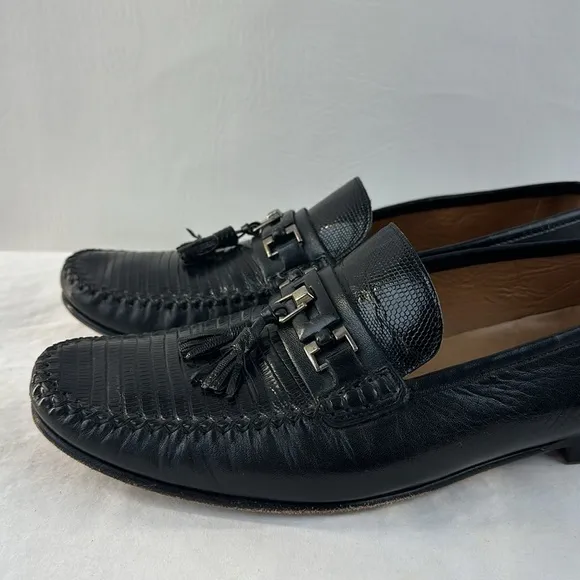 Mezlan Genuine Lizard Tassel Loafers