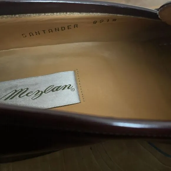 Mezlan Men's 8.5 Santander Kiltie Mahogany Leather Tassle Loafers Dress Shoes‎