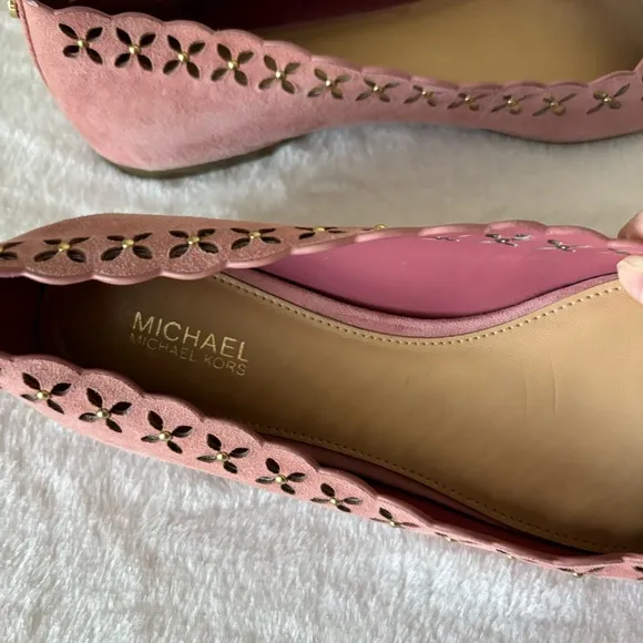 Michael Kors THALIA Ballet Flats Pink Suede size 7M