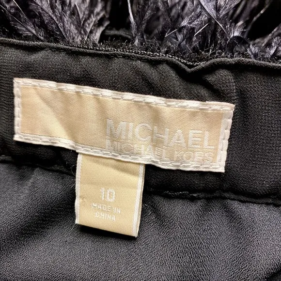 MICHAEL Michael Kors Black Ostrich Feathers Mini Skirt