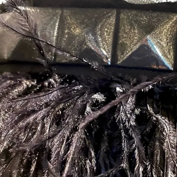MICHAEL Michael Kors Black Ostrich Feathers Mini Skirt
