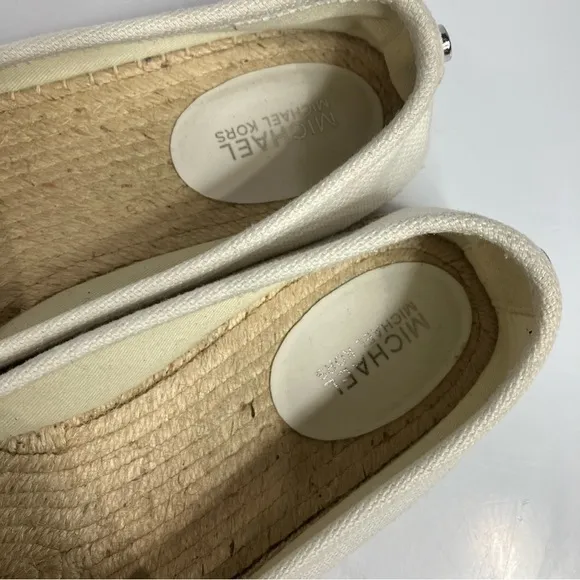 Michael Michael Kors white canvas espadrille flats size 8