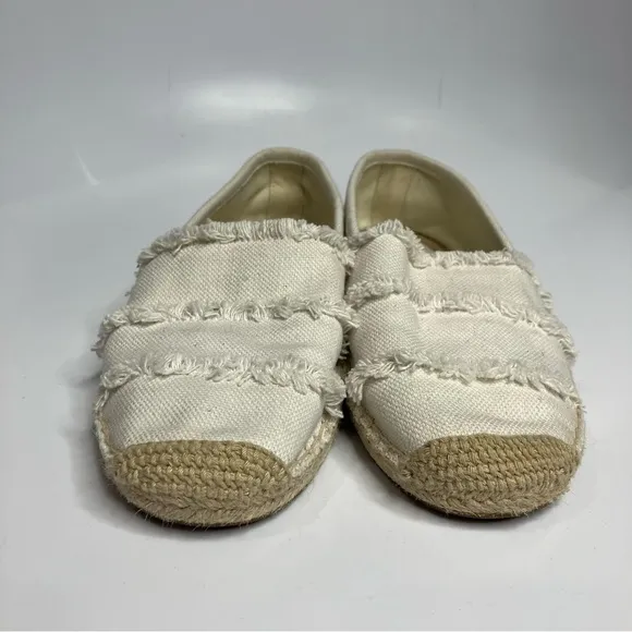 Michael Michael Kors white canvas espadrille flats size 8