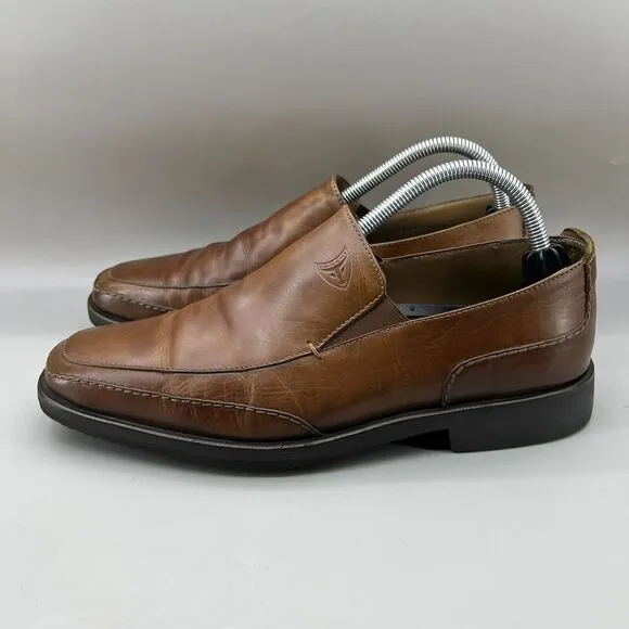 Michael Toschi Slip On Loafers Men Size 8 Brown Leather Low Top Carbonlite Shoes