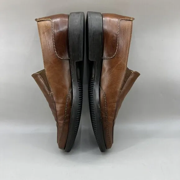 Michael Toschi Slip On Loafers Men Size 8 Brown Leather Low Top Carbonlite Shoes