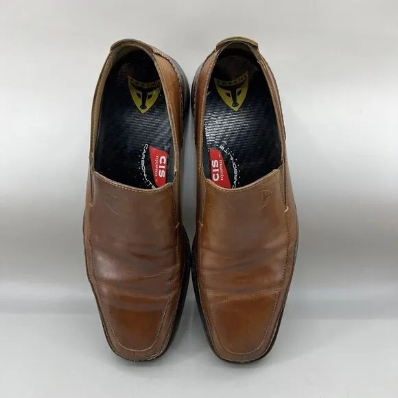Michael Toschi Slip On Loafers Men Size 8 Brown Leather Low Top Carbonlite Shoes