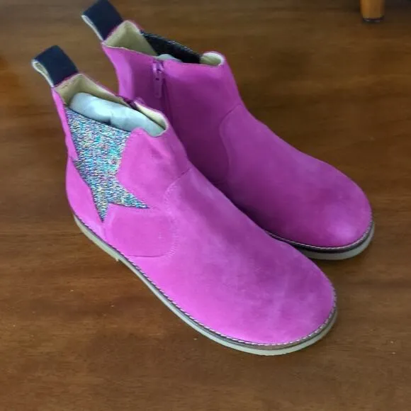 Mini boden Footwear Hot Pink Star Girls Boden Chelsea Boots size3 EU35/US3 NEW.
